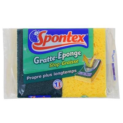 Spontex Gratte Éponges - Stop graisse, 2 pièces