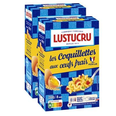 Lustucru Pâtes Coquillettes aux oeufs frais, Lot de 2x250g