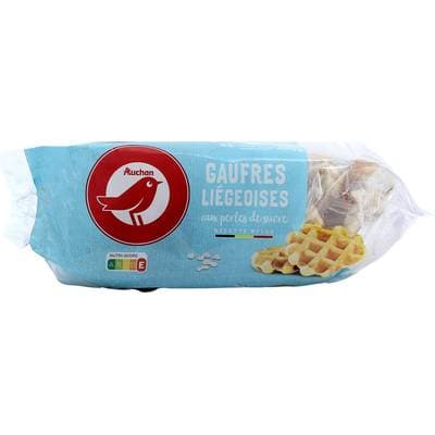 Auchan Gaufres liégeoises aux perles de sucre x6, 300g