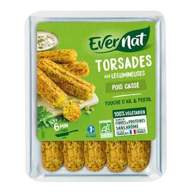 Evernat Torsades aus légumineuses pois cassé bio, 160g