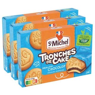 St Michel Tronche de Cake moelleux Chocolat, Lot de 3x175g