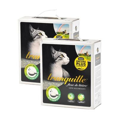 Tranquille Litière Minérale Agglomérante Fleur de Litière Super pour Chat, Lot de 2x4,5L