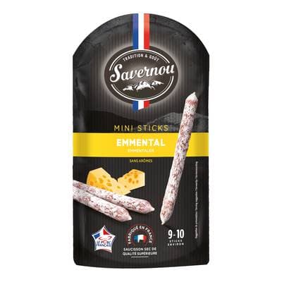 Auvernou Mini Bâtonnets de Saucisson à l'Emmental, 100g