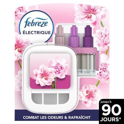 Febreze Kit de demarrage desodorisant electrique fleur naissante, 1 kit + 1 recharge 20ml