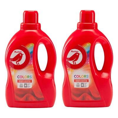 Auchan Lessive liquide intensité et protection du linge coloré, Lot de 2x1,5L