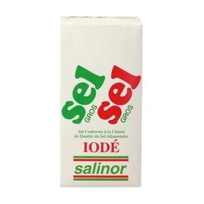 Salinor Gros sel iodé étui carton, 1kg