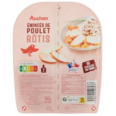 Auchan Emincés de Poulet Rôti, 2x75g