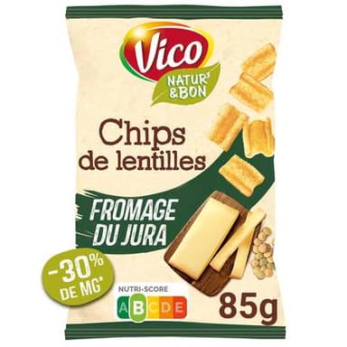 Vico Chips de lentilles Fromage du Jura, 85g