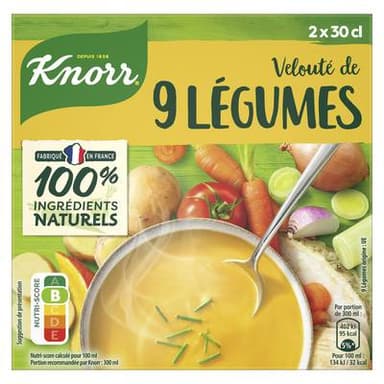 Knorr & La Potagère Soupe Velouté de 9 légumes, 2x30cl