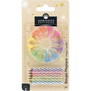 Ambiances Devineau Bougies magiques Arc en ciel, 12 bougies