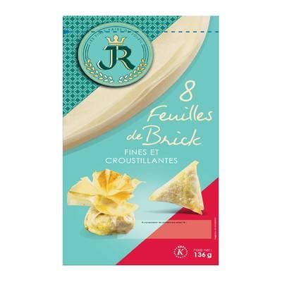 JR Feuille de Brick Pliées Fines et Croustillantes, 8 Feuilles - 140g