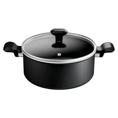 Tefal Faitout 24cm + couvercle alu recycle Noir, 1 pièce