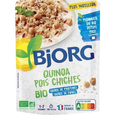Bjorg Quinoa pois chiche bio en sachet micro-ondable, 250g