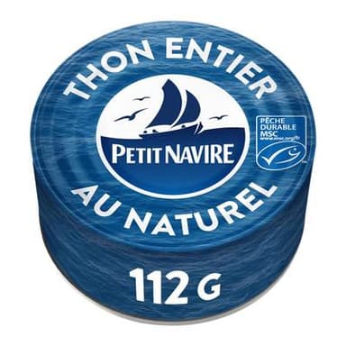Petit Navire Thon entier au naturel, 112g