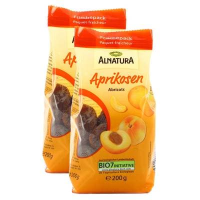 Alnatura Abricots secs sans noyaux bio, Lot de 2x200g