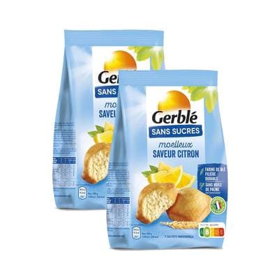 Gerblé Sans Sucres 7 Moelleux saveur citron, Lot de 2x196g