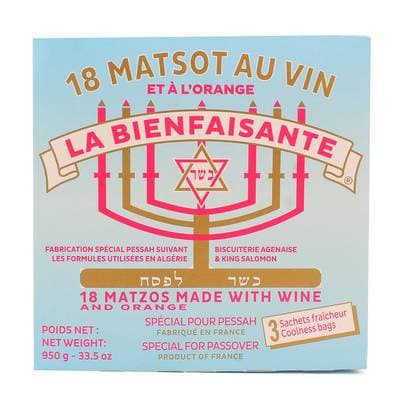 La Bienfaisante 18 Matsots au Vin et à l'Orange, 950g