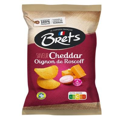 Bret's Chips ondulées saveur cheddar et oignon de Roscoff, 125g