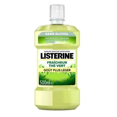 Listerine Bain de Bouche Fraîcheur Thé Vert Goût Plus Léger, 500ml