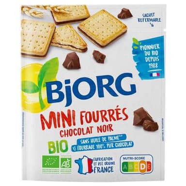 Bjorg Mini Fourrés Chocolat Noir Bio, 180g