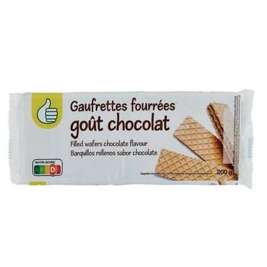 Pouce Gaufrettes fourrées goût chocolat, 200g