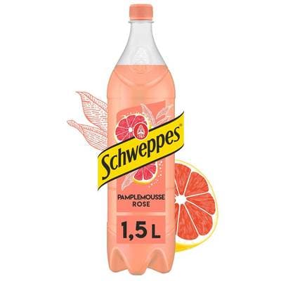 Schweppes Boisson gazeuse saveur pamplemousse rose, 1,5L