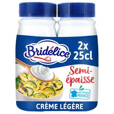 Bridélice Crème 18% Mg Légère Semi Epaisse UHT, 2x25cl