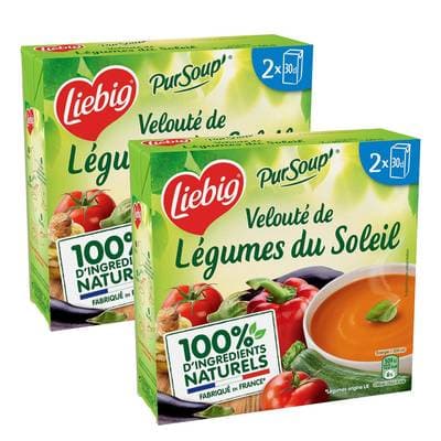 Liebig Vélouté de légumes du soleil Soupe liquide en brique individuelle, Lot de 2 - 2x30cl