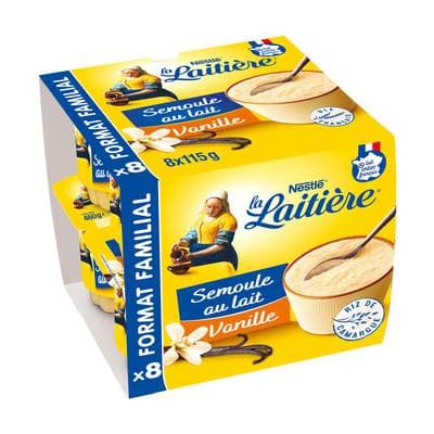 La laitière Semoule au Lait Vanille, 8x115g