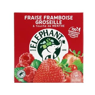 Elephant Infusion fraise framboise groseille et touche de menthe, 20 sachets