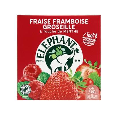 Elephant Infusion fraise framboise groseille et touche de menthe, 20 sachets
