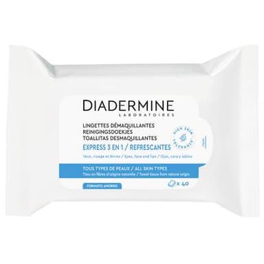 Diadermine Lingettes démaquillantes Express 3en1, 40 lingettes