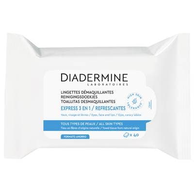 Diadermine Lingettes démaquillantes Express 3en1, 40 lingettes