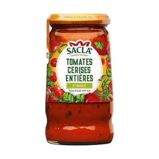 Sacla Sauce aux tomates cerises entières et basilic en bocal, 345g