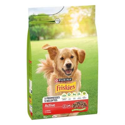 Purina - Friskies Croquettes Boeuf Active pour Chien Adulte, 3kg