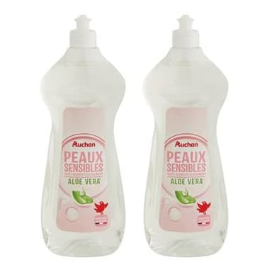 Auchan Liquide vaisselle peaux sensibles, Lot de 2x750ml