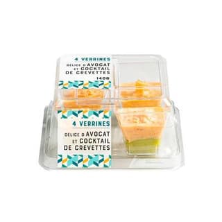 Mix Buffet Verrines Délice avocat et cocktail de crevettes, 4x35g