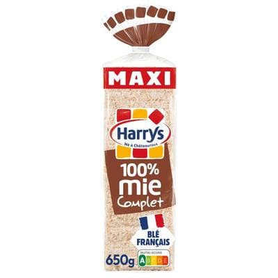 Harrys Pain de mie 100% Mie Complet Sans Croûte Maxi Format, 26 tranches - 650g