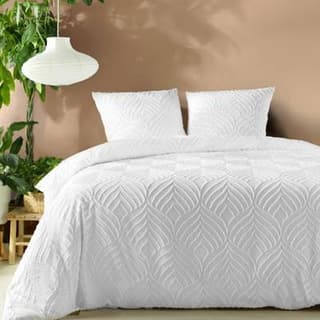 Douceur D Interieur Parure microfibre unie Blanc, 240 x 220 cm