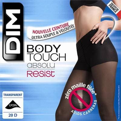 Dim Collant Body Touch Absolu Resist transparent Noir 20D, Taille 2