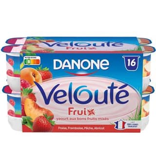 Velouté Fruix Yaourts aux fruits brassés, 16x125g
