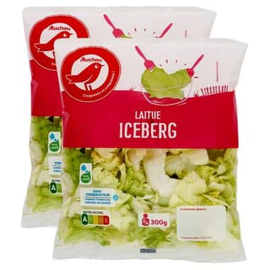 Auchan Laitue Iceberg, Lot de 2x300g