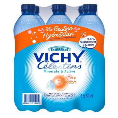 Vichy-Célestins Eau gazeuse minérale naturelle, 6x50cl