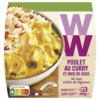 WW - Poulet au Curry, Noix de Coco Riz aux Eclats de Légumes