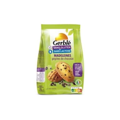 Gerblé Sans Gluten Sans Lactose 7 Madeleines pépites choco sans gluten et sans lactose, 210g