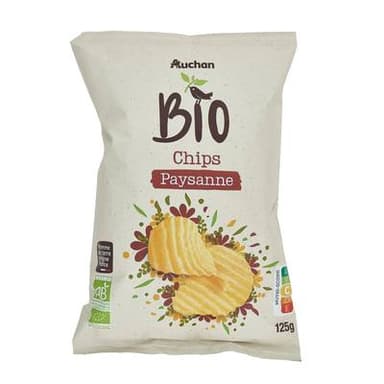 Auchan BIO Chips paysanne Bio, 125g
