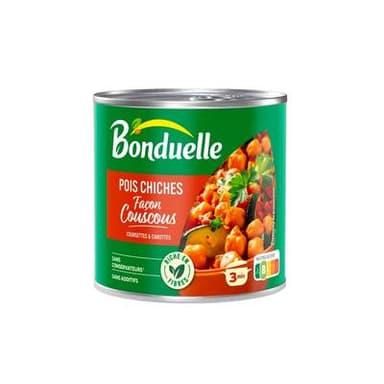 Bonduelle Pois chiches façon couscous - Courgettes et carottes, 400g
