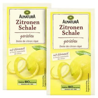 Alnatura Zeste de citron râpé Bio, Lot de 2x5g
