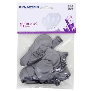 Dyna Party Ballons Prestige Argent, 15 ballons