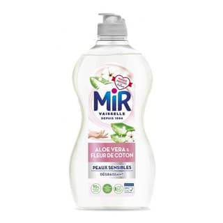 Mir Liquide vaisselle Concentré Hypoallergénique Aloe Vera et Fleurs de Coton, 450ml